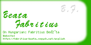 beata fabritius business card